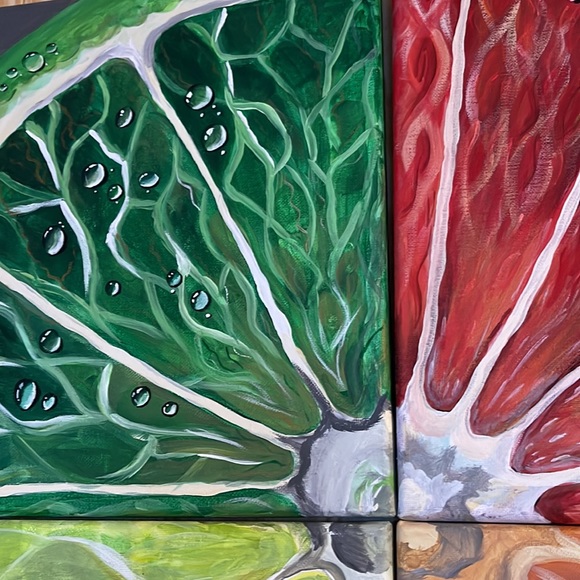 Wall art A set of 4, can be both separate and in one picture, "citrus" - Picture 4 of 13